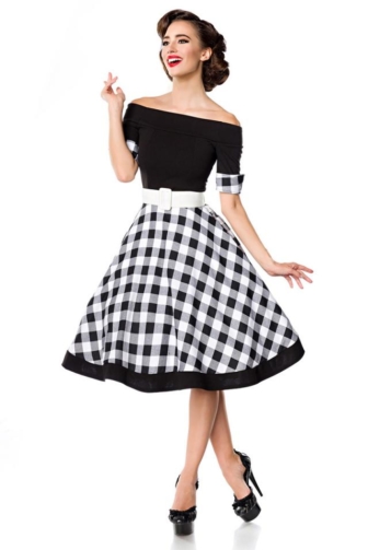 schulterfreies Swing-Kleid