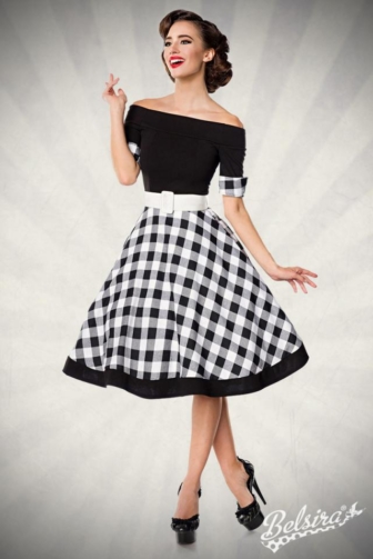 schulterfreies Swing-Kleid
