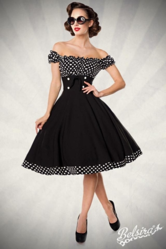 schulterfreies Swing-Kleid