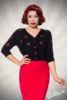 Vintage Strickjacke mit Kirschmotivstickereien