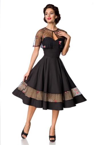 Vintage-Kleid mit Cape